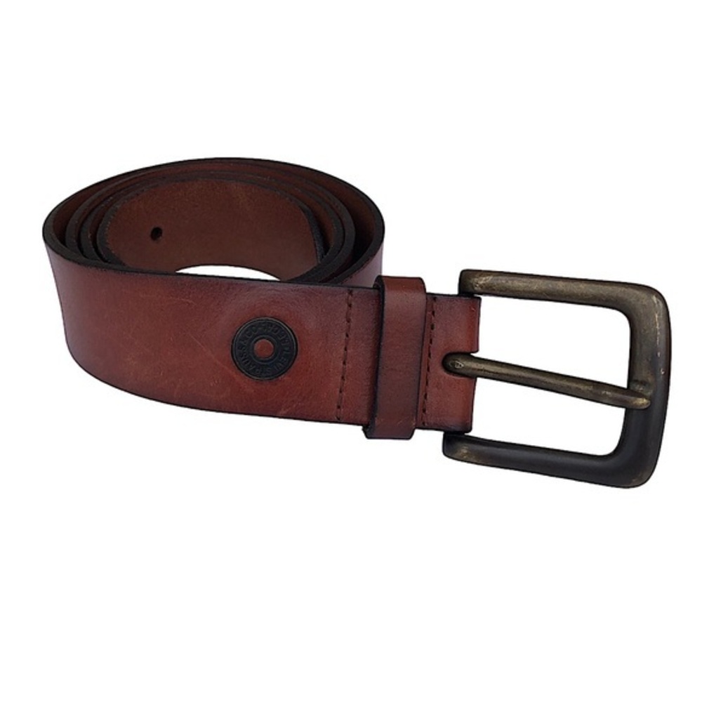 Levi’s Strauss & Co. Shotgun Leather Belt Brown Full Grain Brown Leather Size 38
